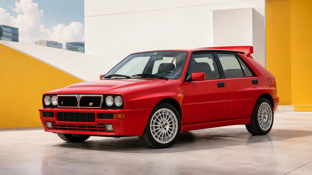 Lancia Delta stationnée dans un environnement urbain