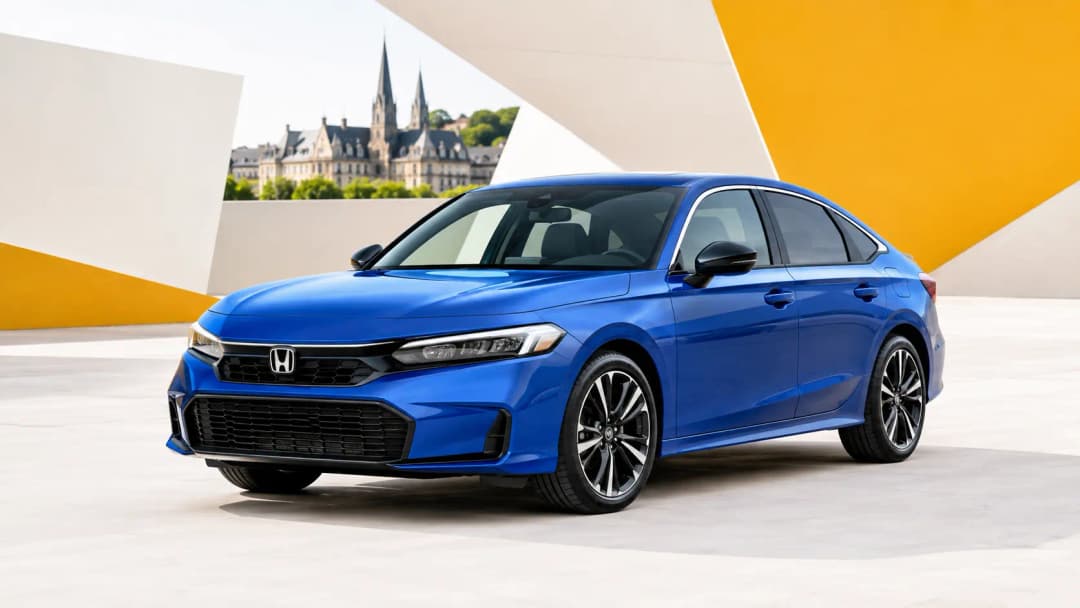 Honda Civic in einer modernen städtischen Umgebung