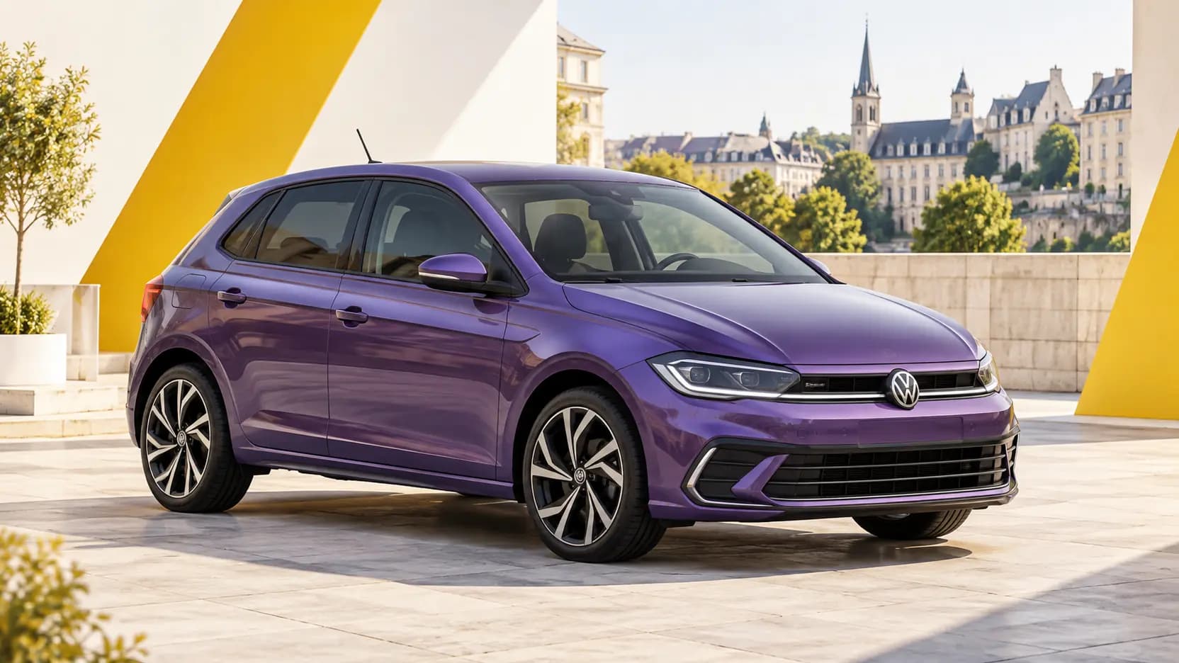 Volkswagen Polo stationnée dans un cadre quotidien au Luxembourg