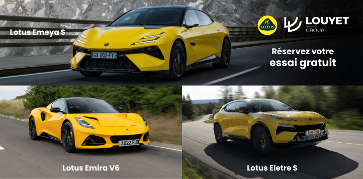 Emira V6, Emeya S ou Eletre S : réservez votre essai en ligne et découvrez les performances Lotus chez Louyet.