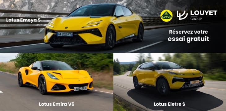 Emira V6, Emeya S ou Eletre S : réservez votre essai en ligne et découvrez les performances Lotus chez Louyet.