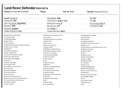 Land-Rover Defender V8 4.4 P635 110 OCTA Petra Copper SHZ LEDER KAMERA*PANO*MERI (2025) - Foto 8