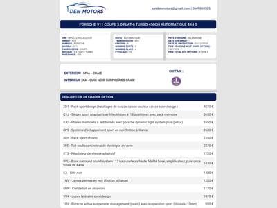 Porsche 911 992 Carrera 4S – Gris Craie Pack SportDesign – 1ère main – P (2020) - Foto 2