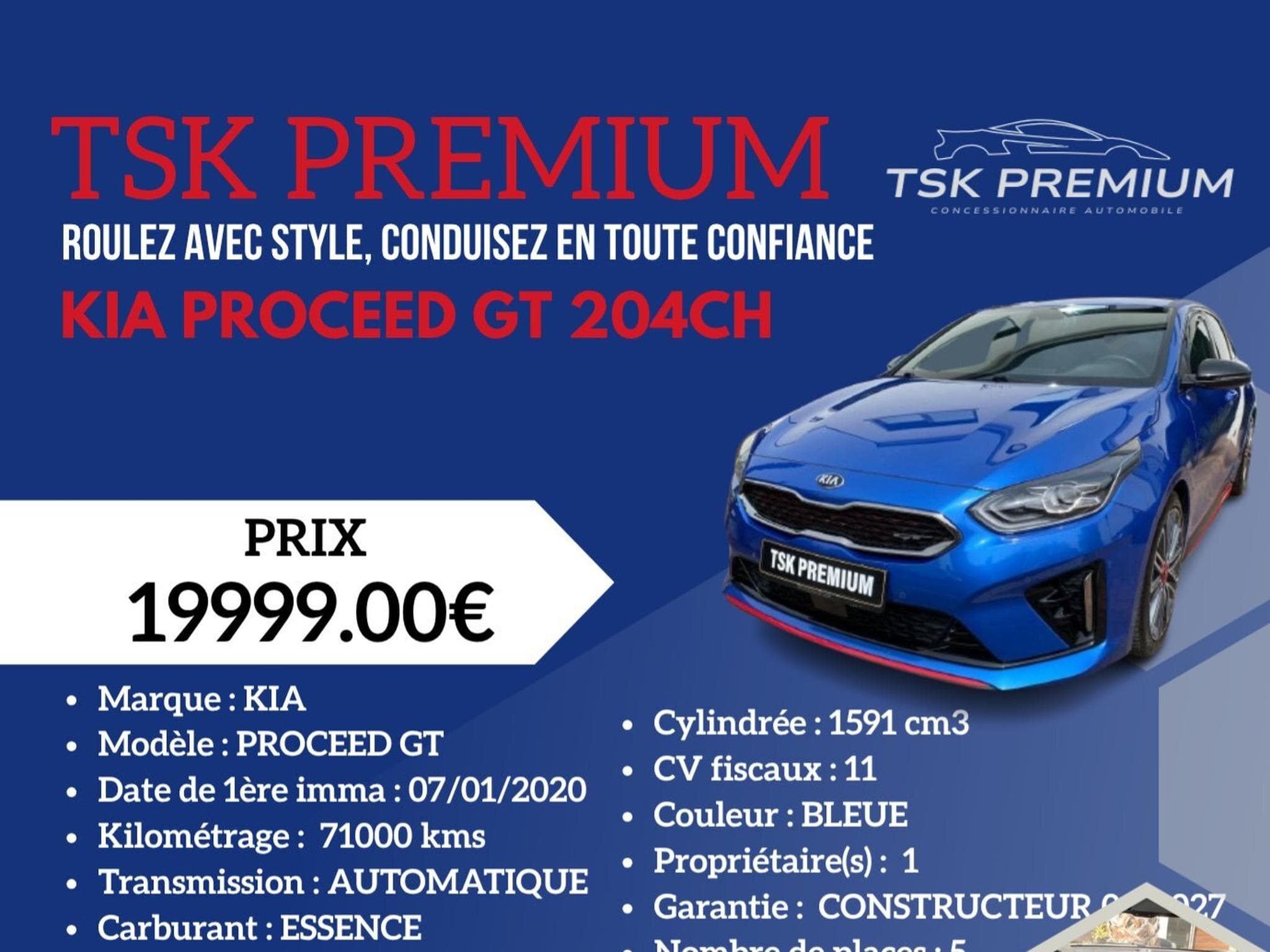 Kia ProCeed KIA PROCEED 1.6 T-GDi 204 CH DCT7 GT (2020) - Photo 2
