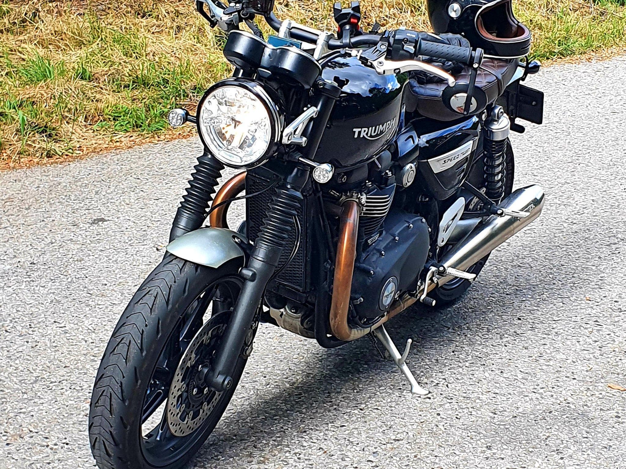 Triumph Speed Twin Echapemment vans selle cuire marron (2020) - Foto 2