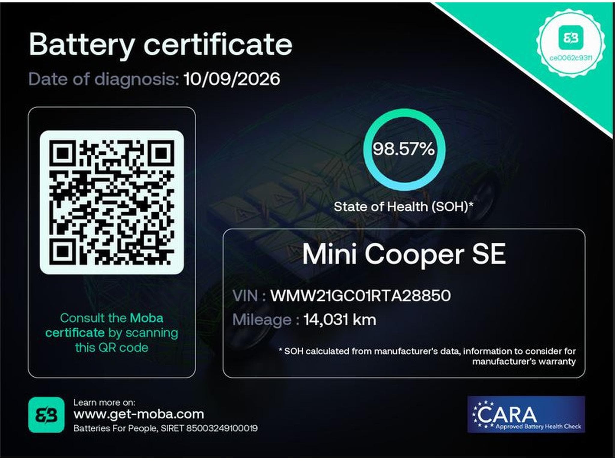 Mini Cooper SE 52 kWh SOH 98.57% LANE SIDE CAM PARK 1° MAIN (2024) - Photo 2