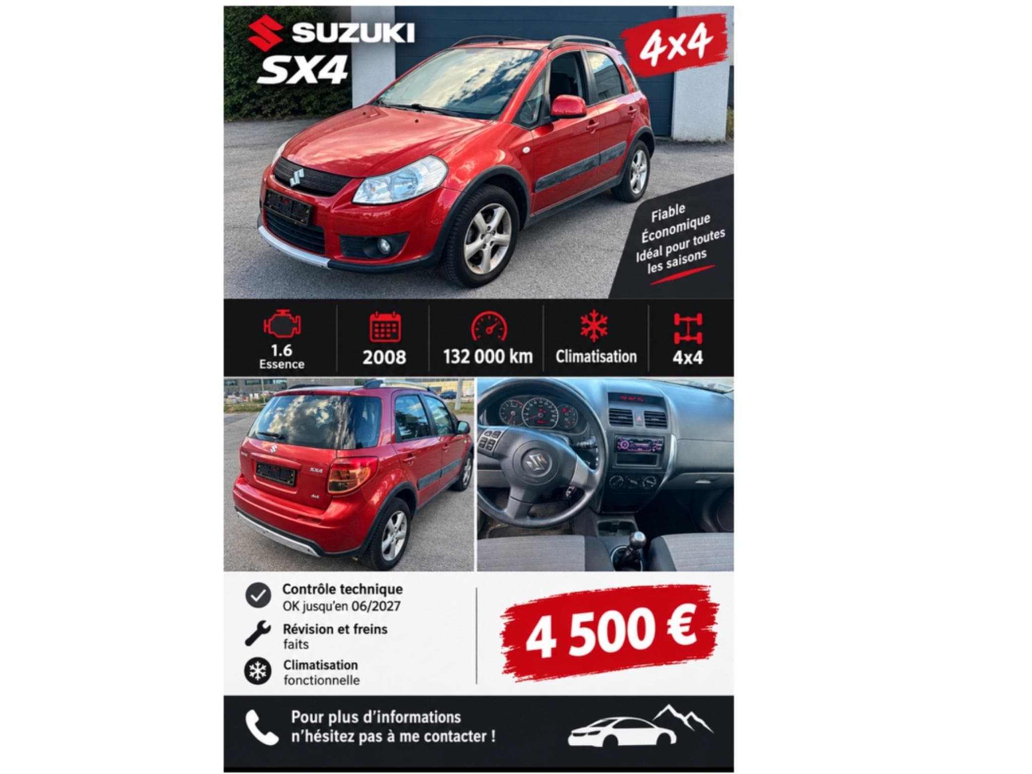 Suzuki SX4 4x4 1.6 essence (2008) - Photo 1