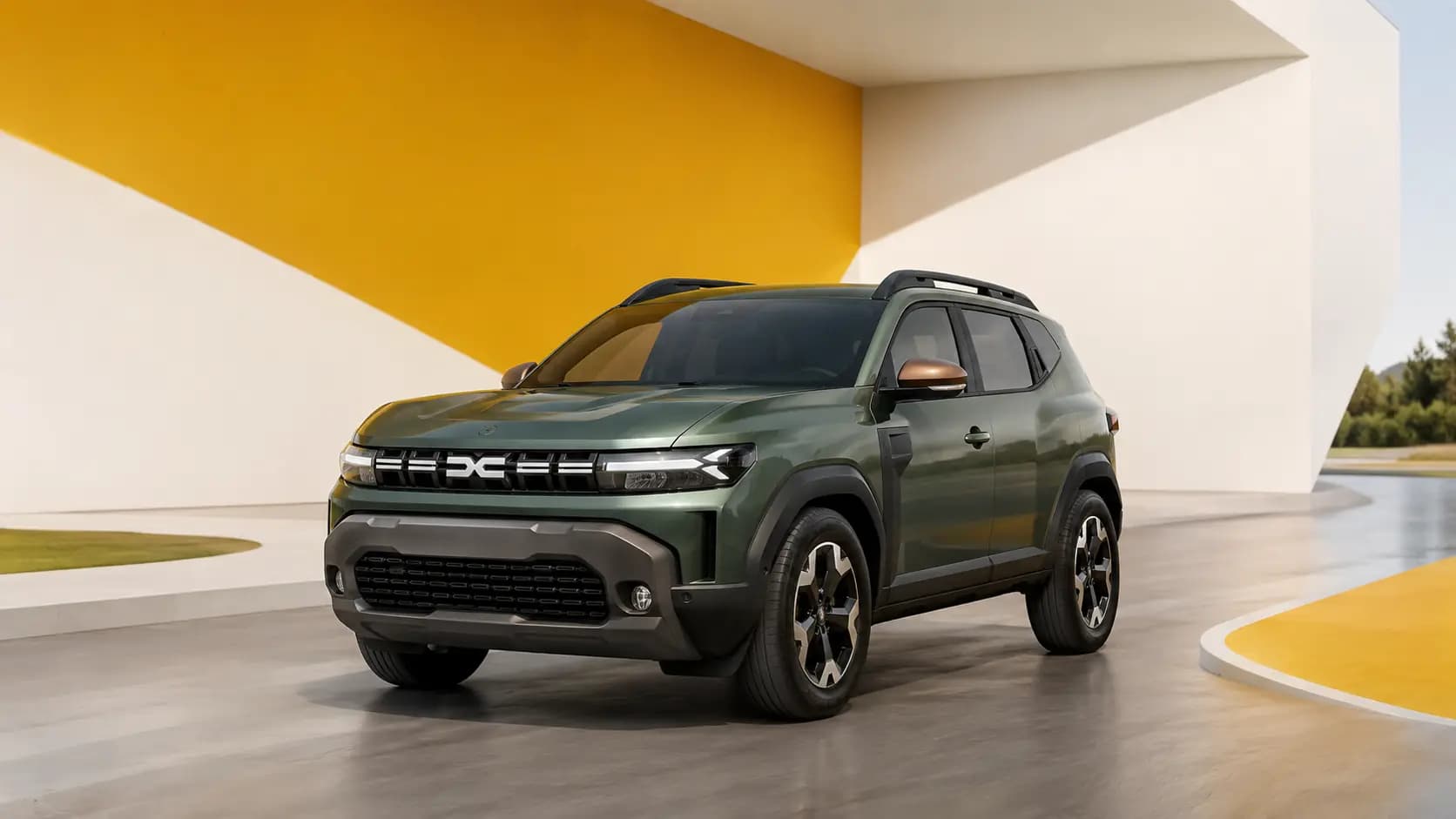 Automóvel Dacia numa estrada no Luxemburgo