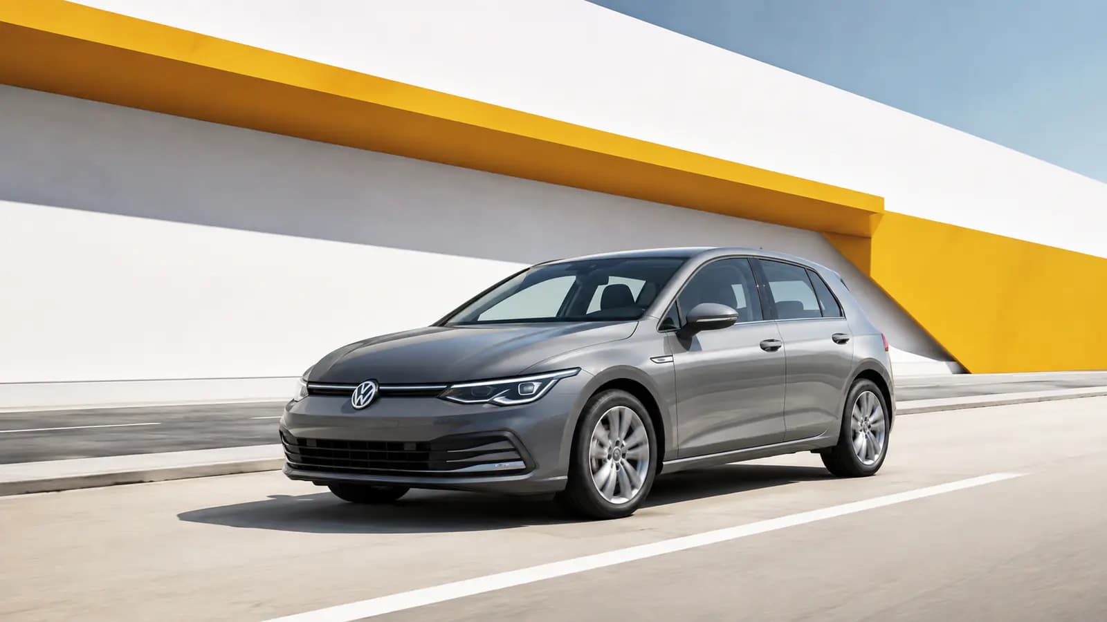 Volkswagen Golf roulant sur une route au Luxembourg