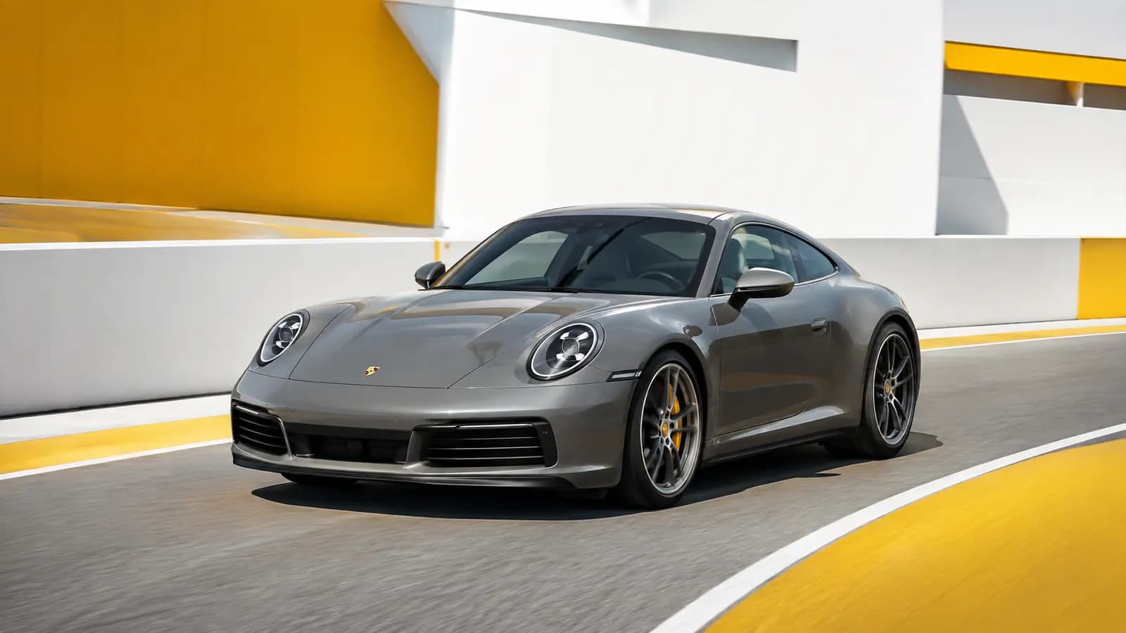 Porsche 911 roulant sur une route au Luxembourg