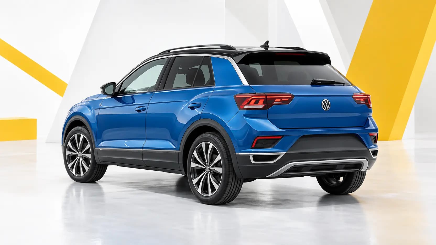 Volkswagen T-Roc vue extérieure de trois quarts arrière